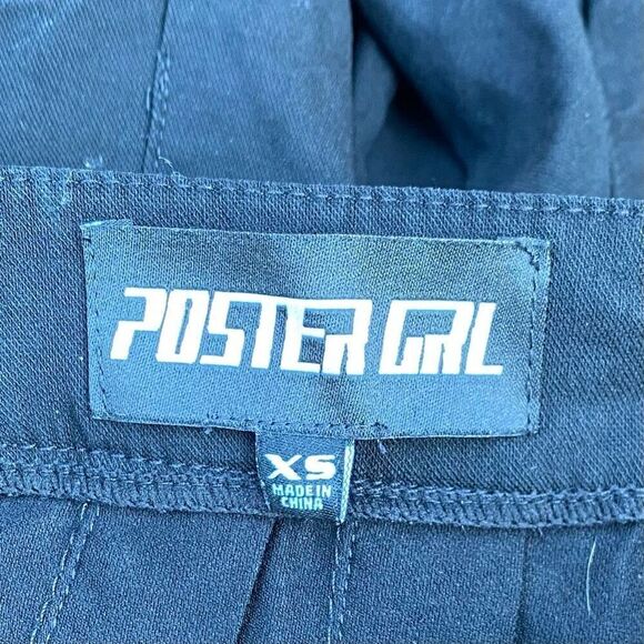 Poster Girl Womens Navy Blue Pleated Stretch Side Zipper A-Line Skirt Size XS - Picture 3 of 5